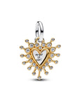 Pandora Stralend Hart Hangende Bedel 764141C01 – Verguld Zilver