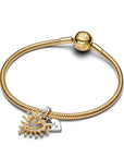 Pandora Stralend Hart Hangende Bedel 764141C01 – Verguld Zilver