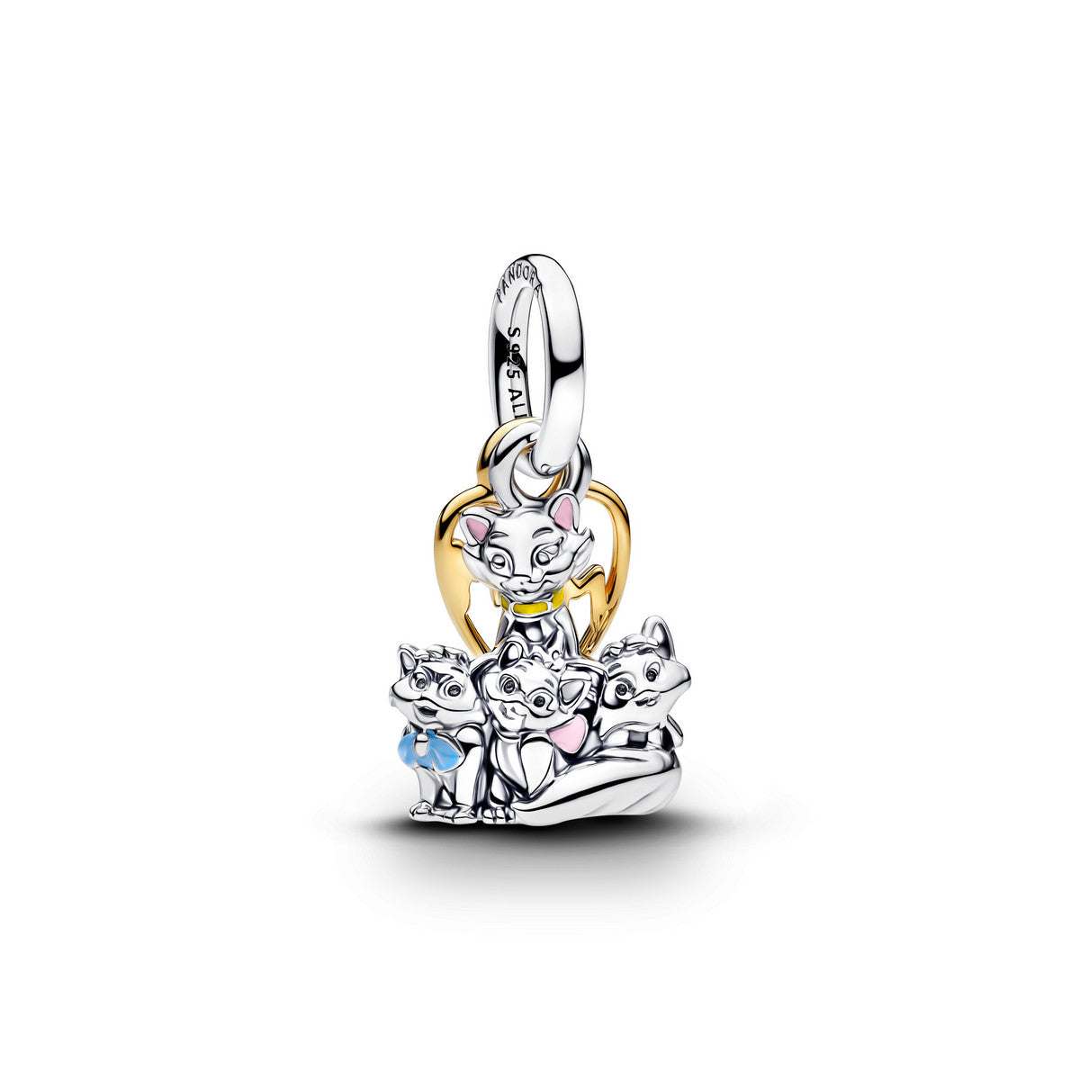 Pandora Disney Aristocaten Hertogin & Kittens Hangende Bedel bicolor zilver en goudverguld - 764465C01
