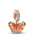 Pandora Roze en Gele Muranoglazen Vlinder Hangende Bedel 782698C01 - PansiteNederland.nl