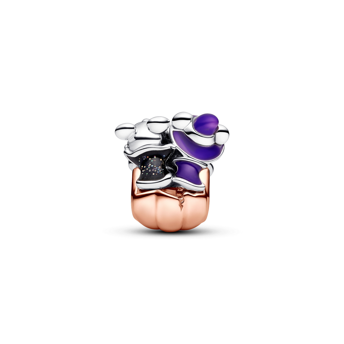 Pandora Disney Mickey Mouse & Minnie Mouse Halloween Pompoen Bedel bicolor zilver en roségoudverguld - 782816C01