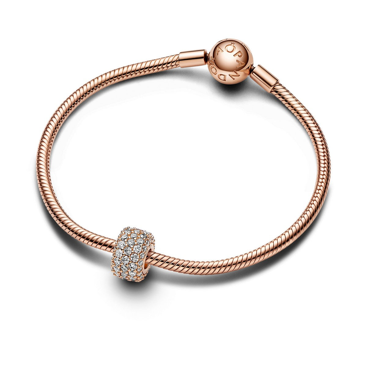 Pandora Sprankelend Pavé Drie Rijen Bedel roségoudverguld - 782820C01