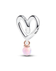 Pandora Omwikkelde Hart 14k Roségoud Verguld met Roze Opal Bedel 783242C01 - PansiteNederland.nl