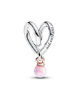 Pandora Omwikkelde Hart 14k Roségoud Verguld met Roze Opal Bedel 783242C01 - PansiteNederland.nl
