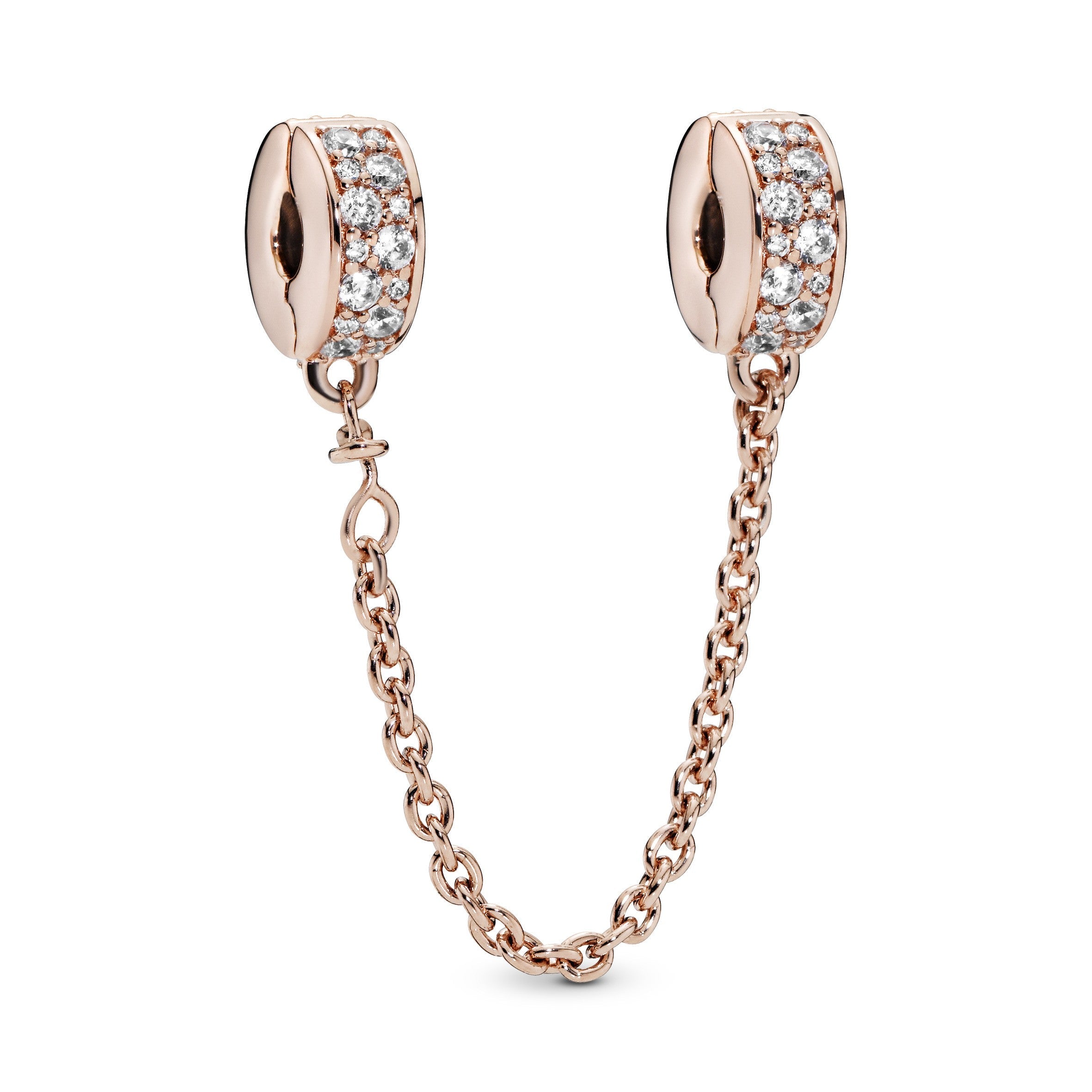 Pandora Transparante Pavé Veiligheidsketting roségoudverguld - 786322CZ