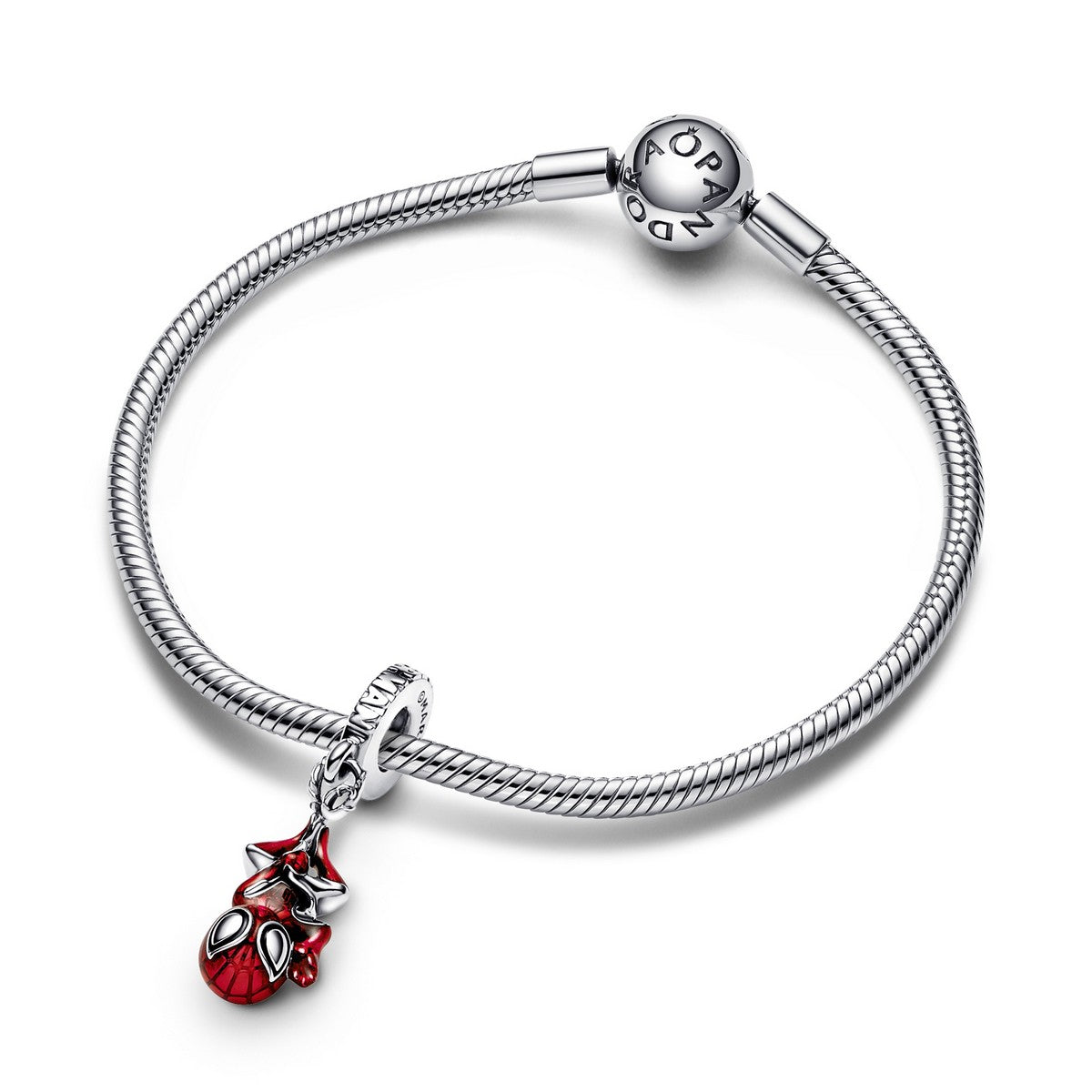 Pandora Marvel Hanging Spider-Man Dangle Charm zilver - 792323C01