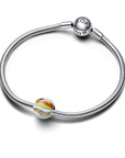 Pandora Charm Jupiter Zilver met Honingkleurige & Blauwe Kristal en Emaille - 792432C01 - PansiteNederland.nl