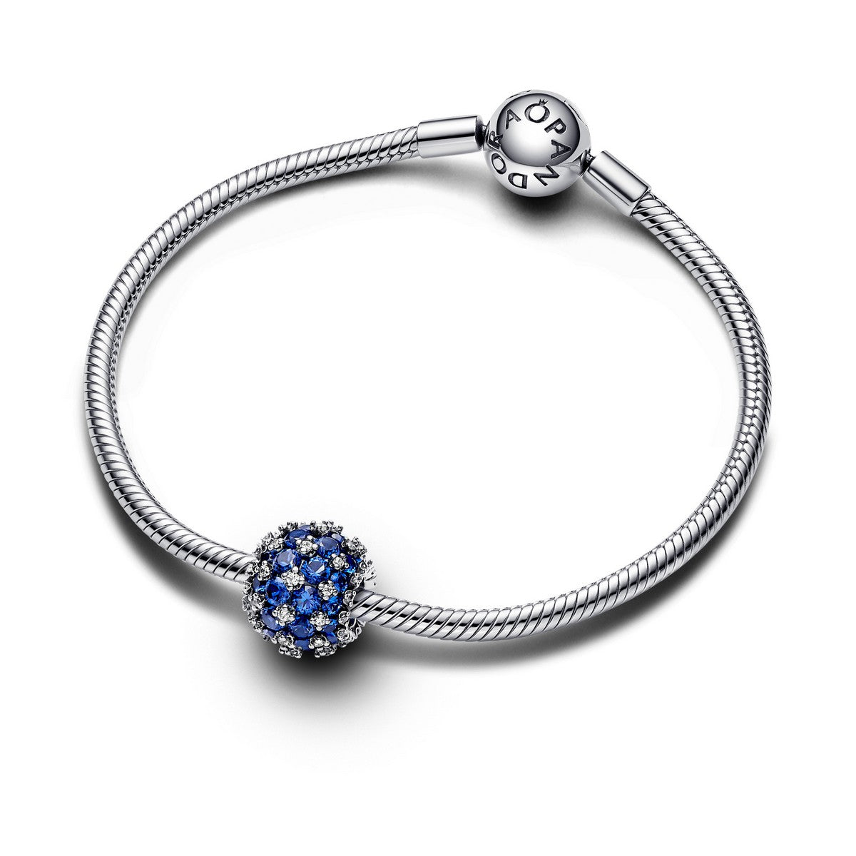 Pandora Sprankelende Ronde Blauwe Pavébedel zilver - 792630C02