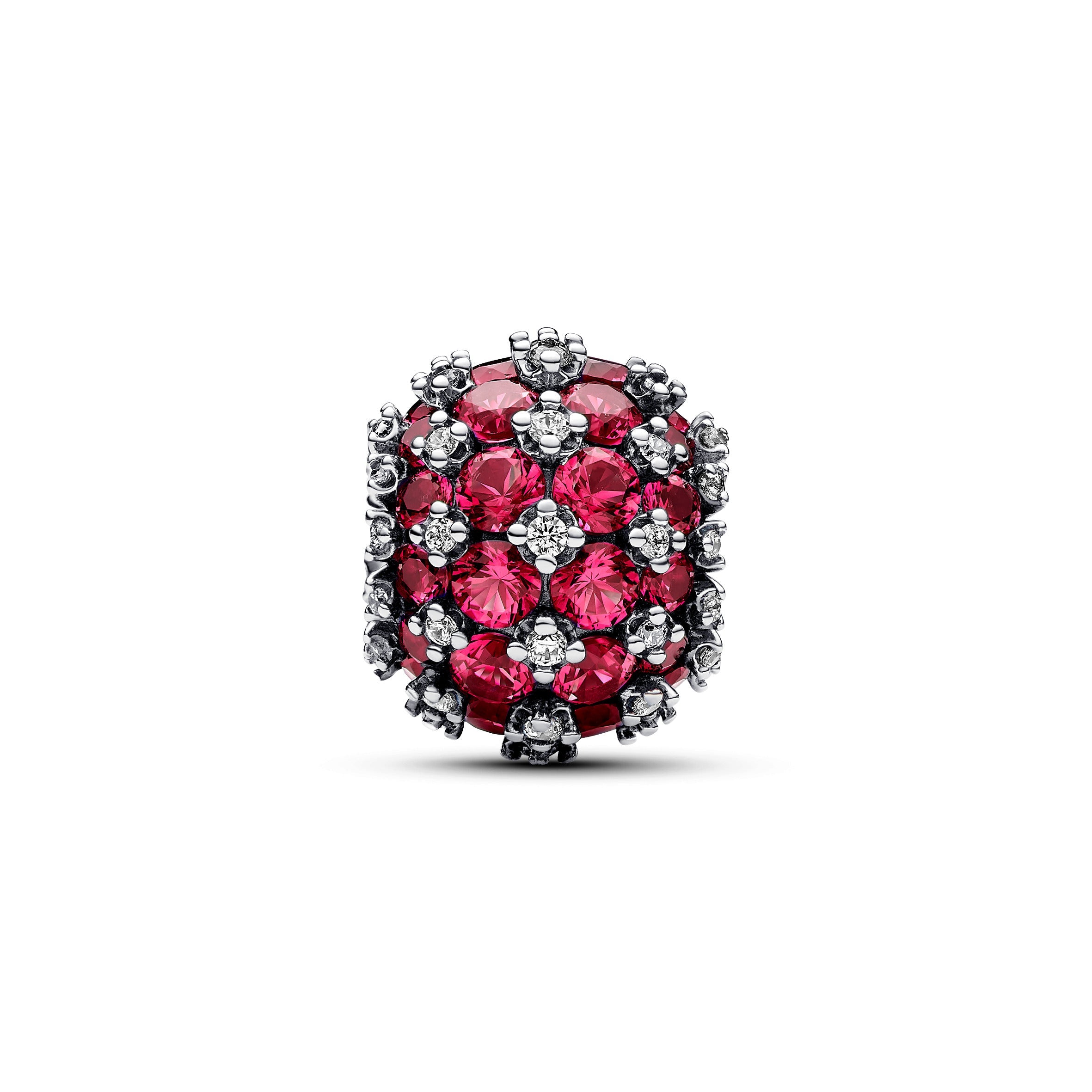 Pandora Sprankelende, roze, ronde pavébedel zilver - 792630C03