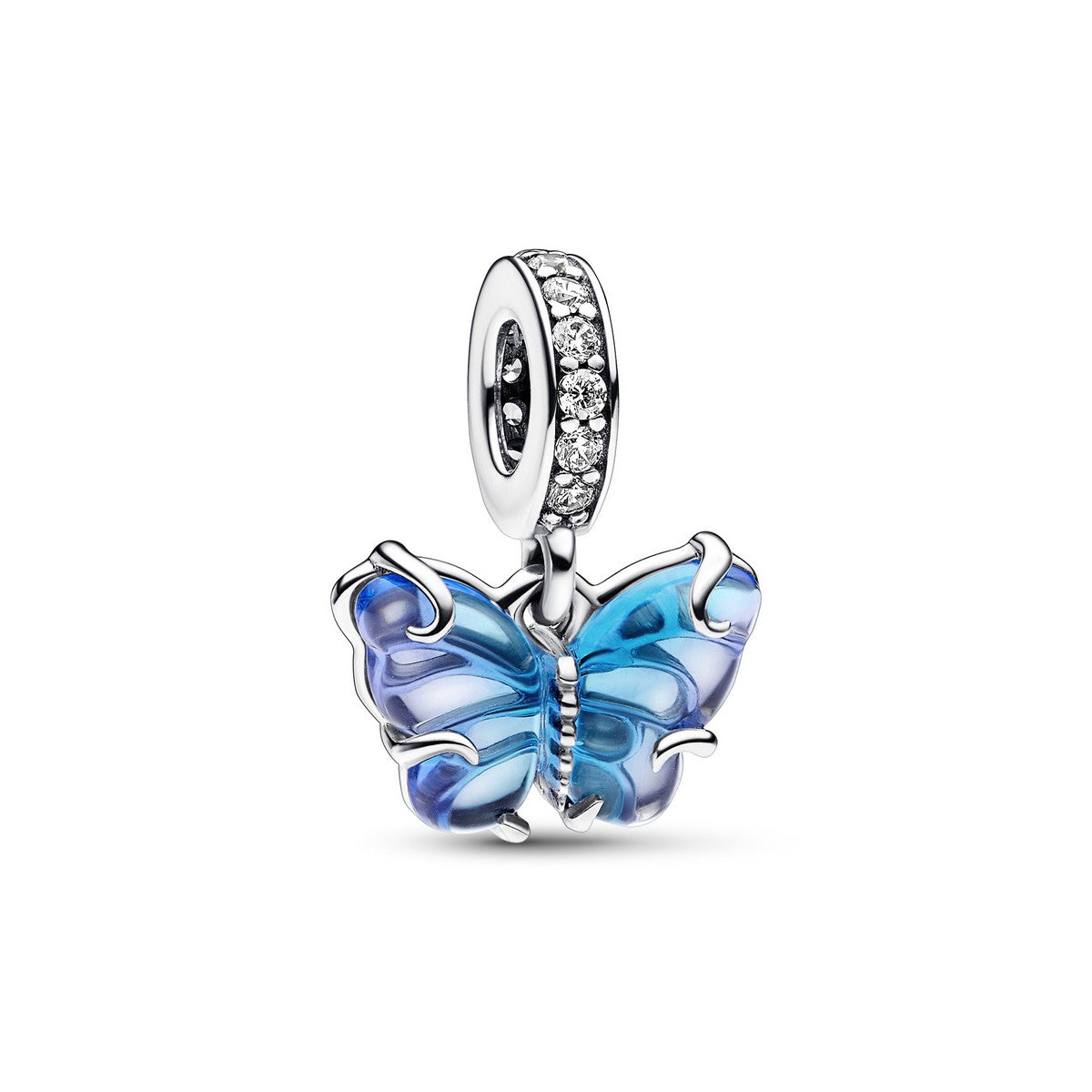 Pandora Blauwe Muranoglazen Vlinder Hangende Bedel zilver - 792698C01