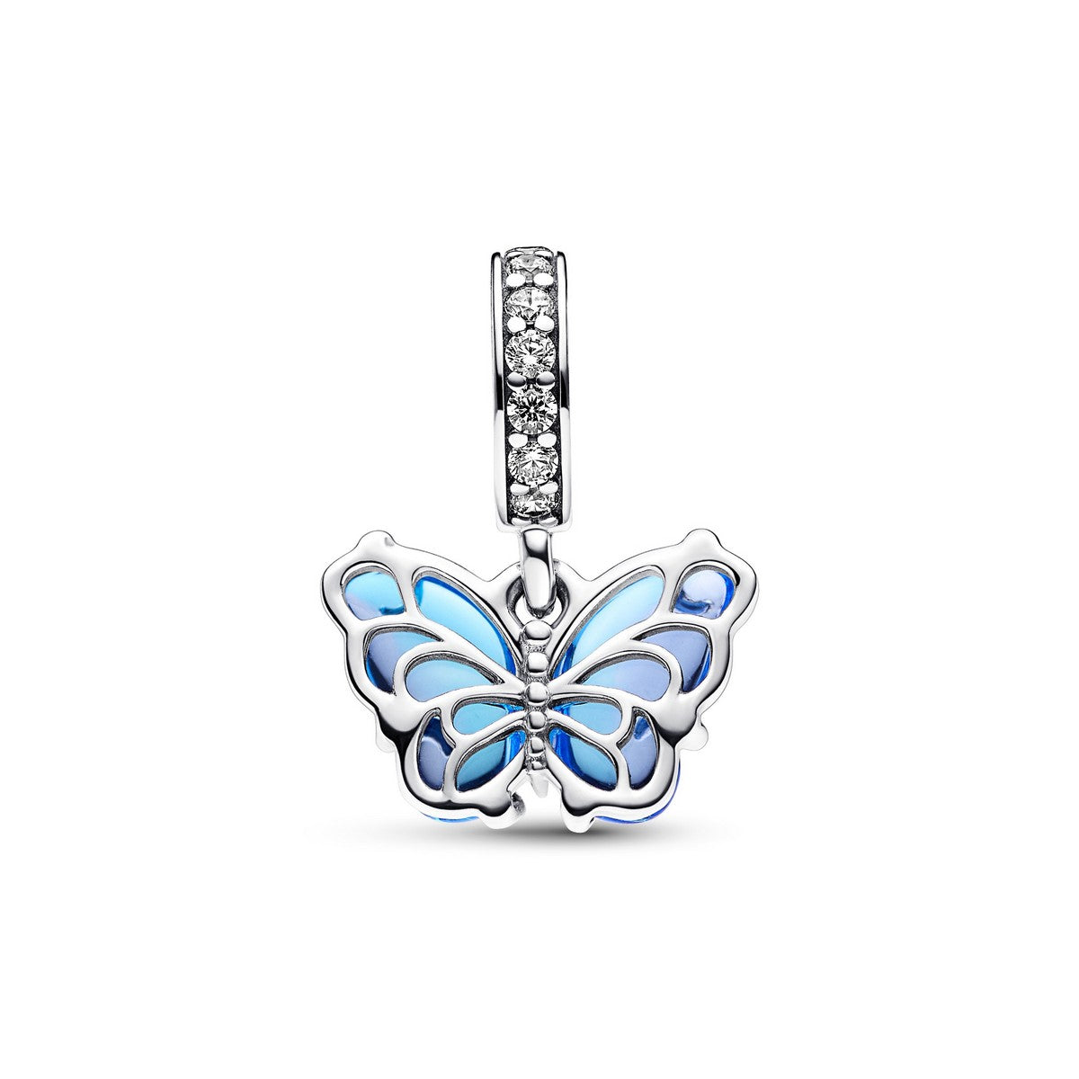 Pandora Blauwe Muranoglazen Vlinder Hangende Bedel zilver - 792698C01