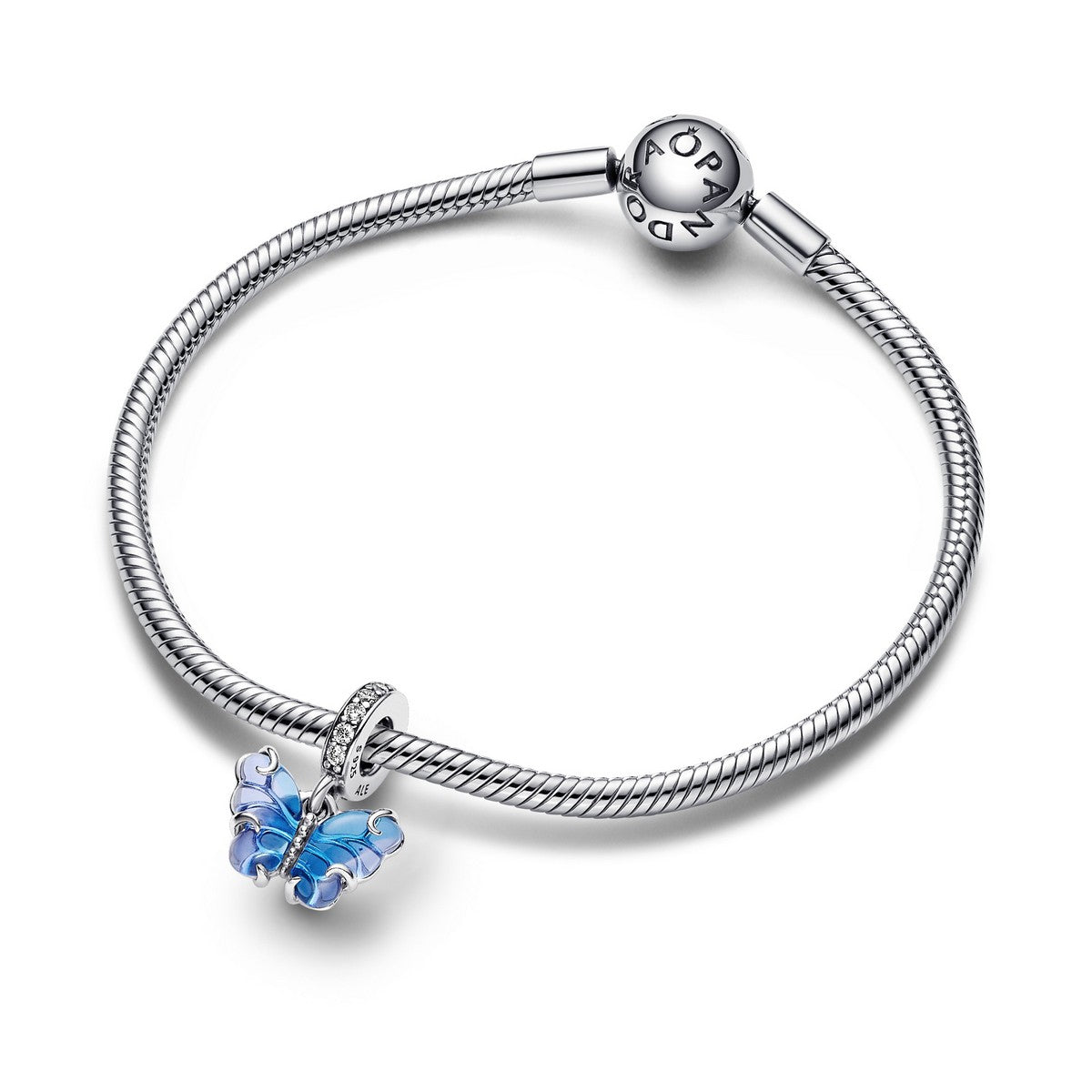 Pandora Blauwe Muranoglazen Vlinder Hangende Bedel zilver - 792698C01