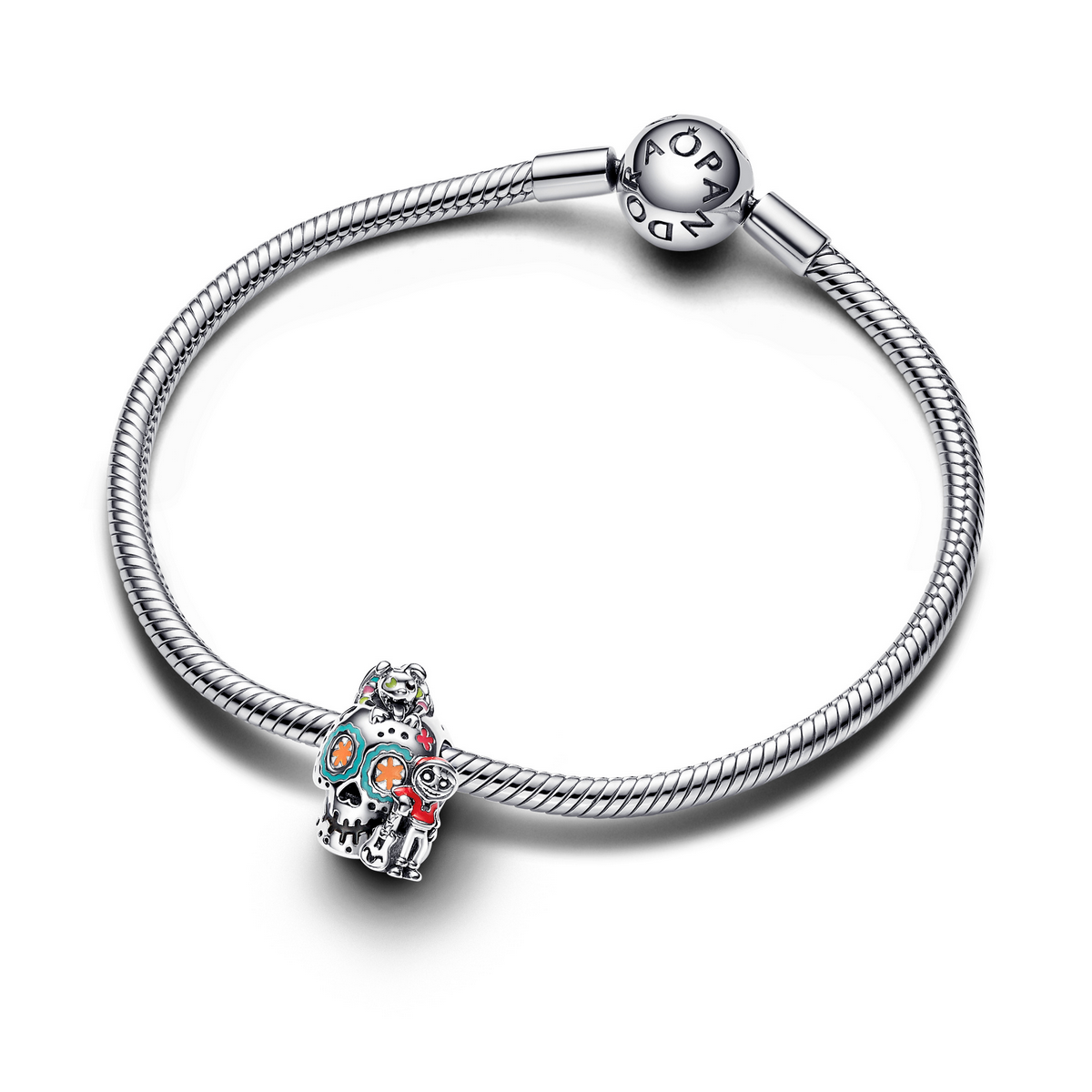 Pandora Disney Pixar Coco Miguel & Dante schedel Glow-in-the-dark Bedel zilver - 792817C01
