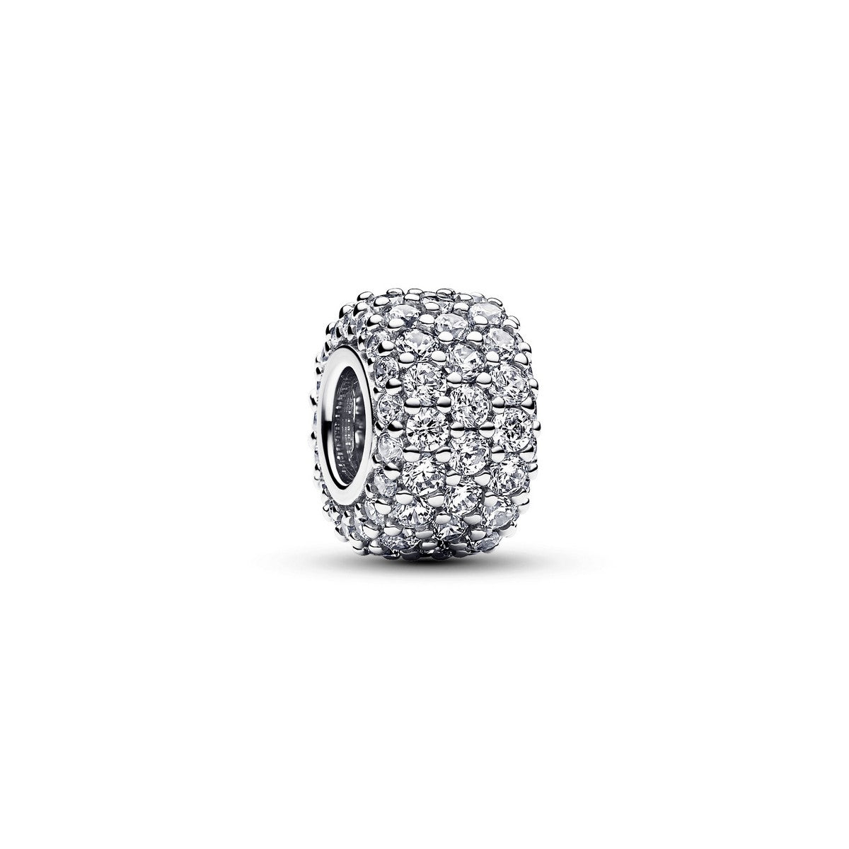 Pandora Sprankelend Pavé Drie Rijen Bedel zilver oorbellen - 792820C01