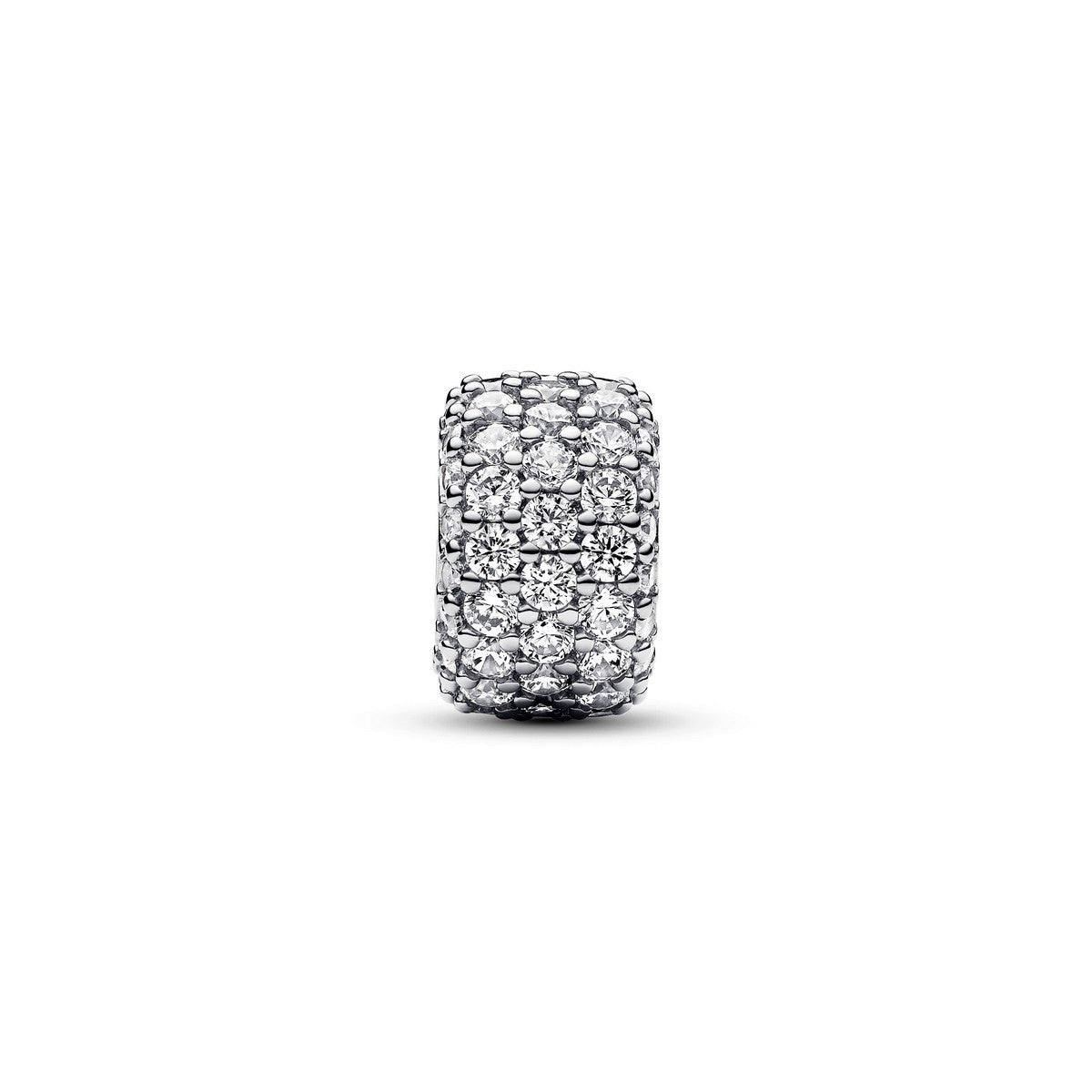 Pandora Sprankelend Pavé Drie Rijen Bedel zilver oorbellen - 792820C01