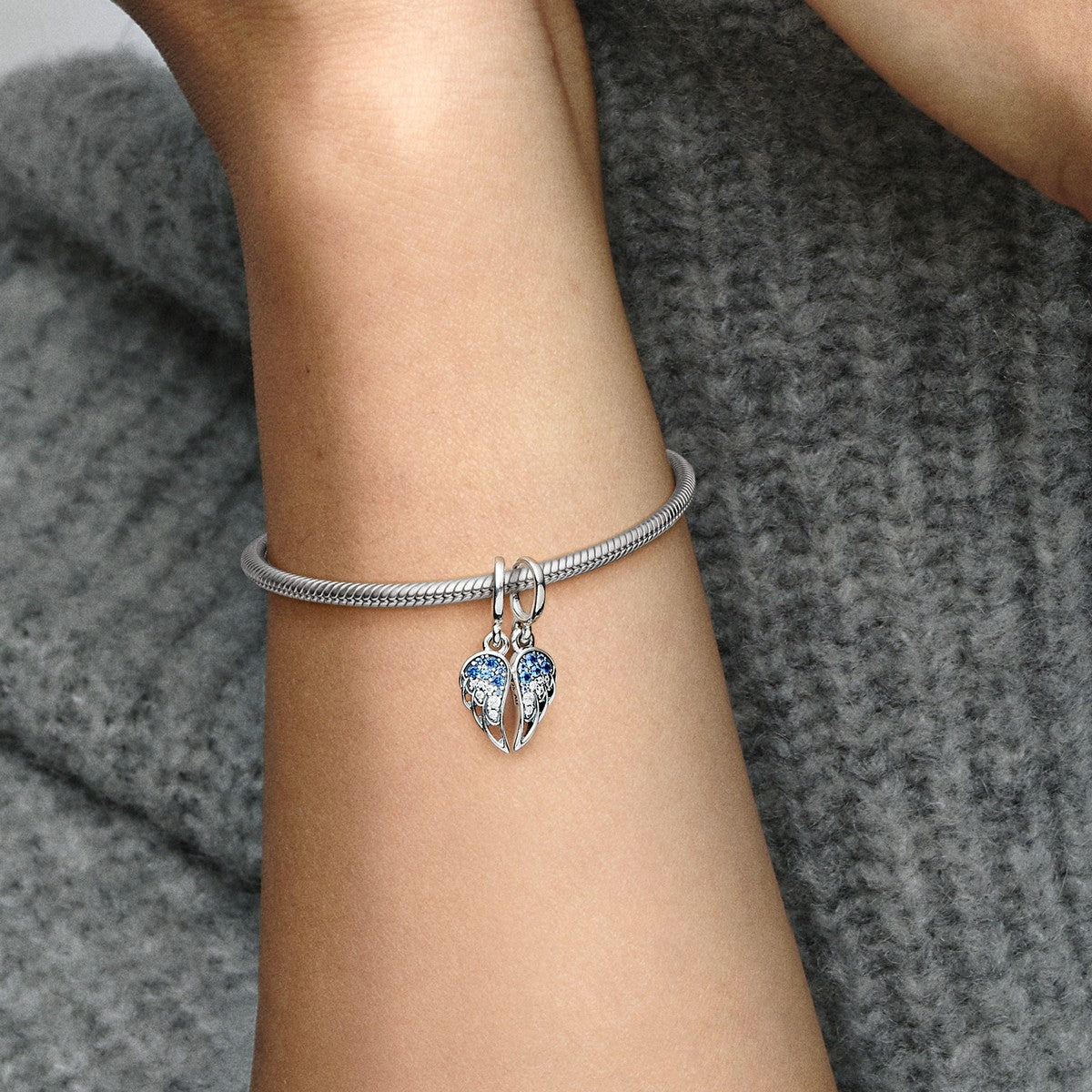 Pandora Sprankelende Deelbare Engelenvleugels Hangende Bedel zilver - 792821C01
