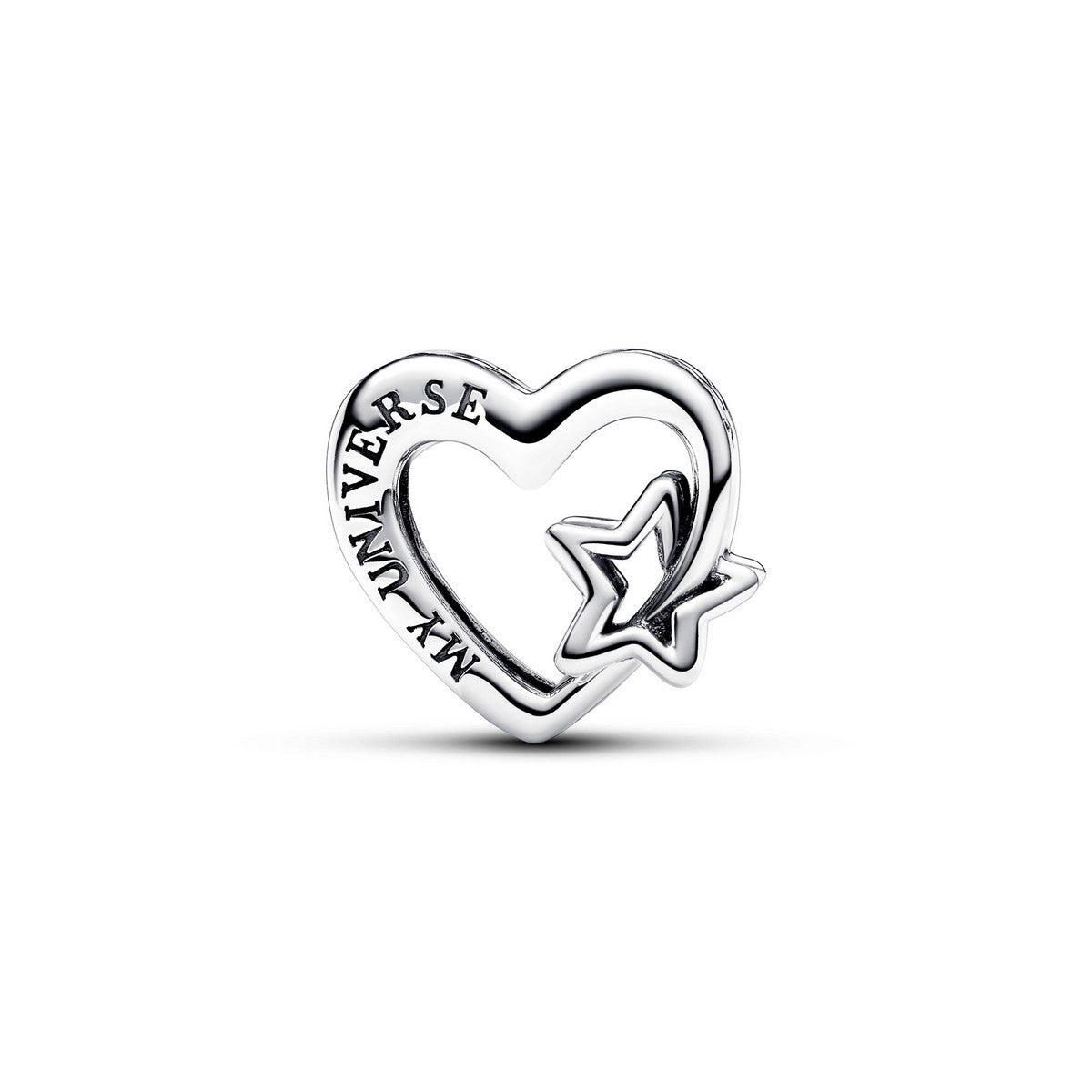Pandora Opengewerkte Familie Hart & Ster Bedel zilver - 792829C00