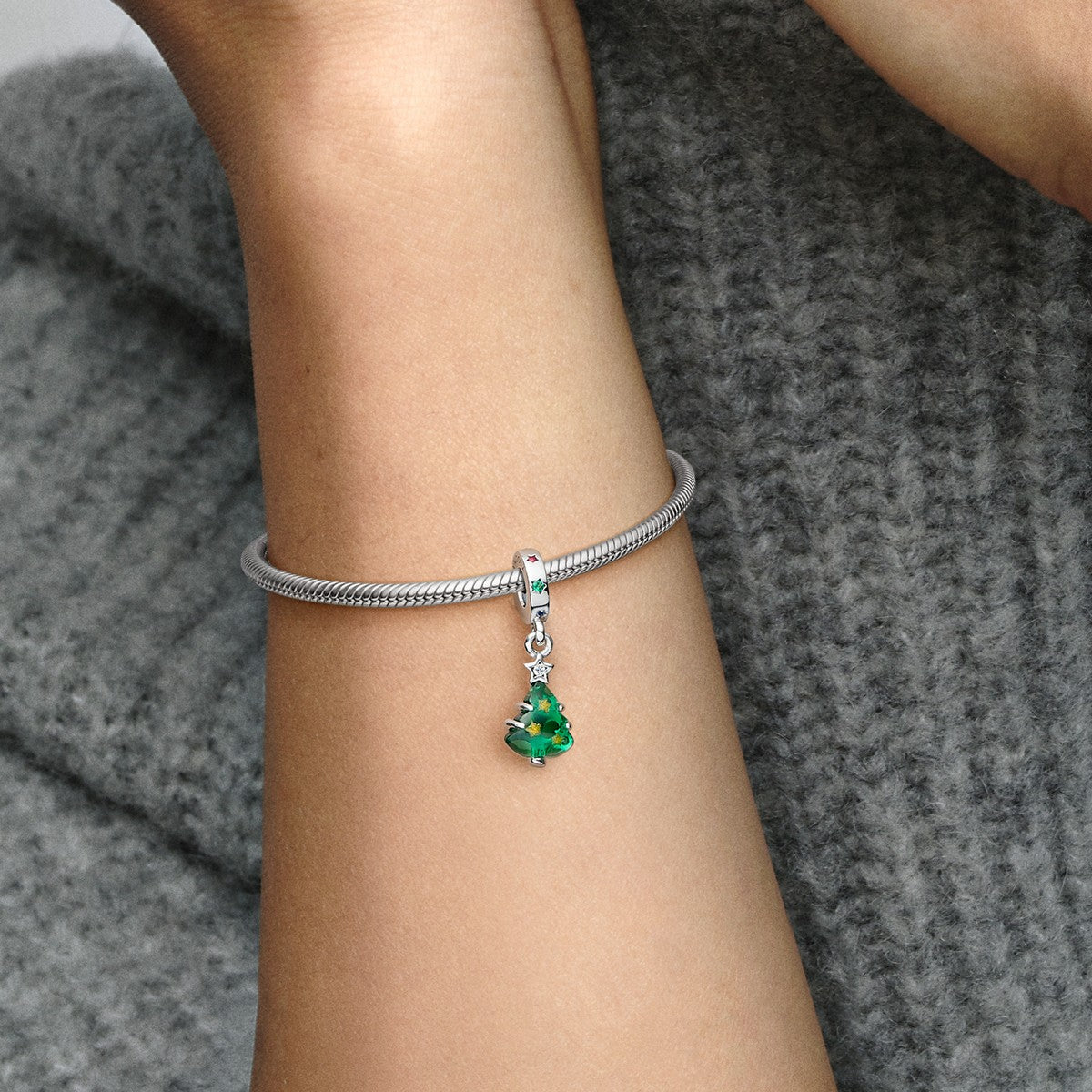 Pandora Sprankelende Kerstboom Hangende Bedel zilver - 792983C01