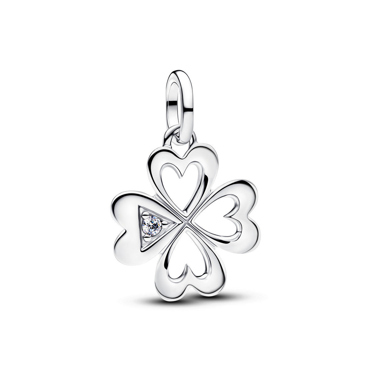 Pandora Hartjes Klavertjevier Medaillonbedel zilver medallion - 793034C01