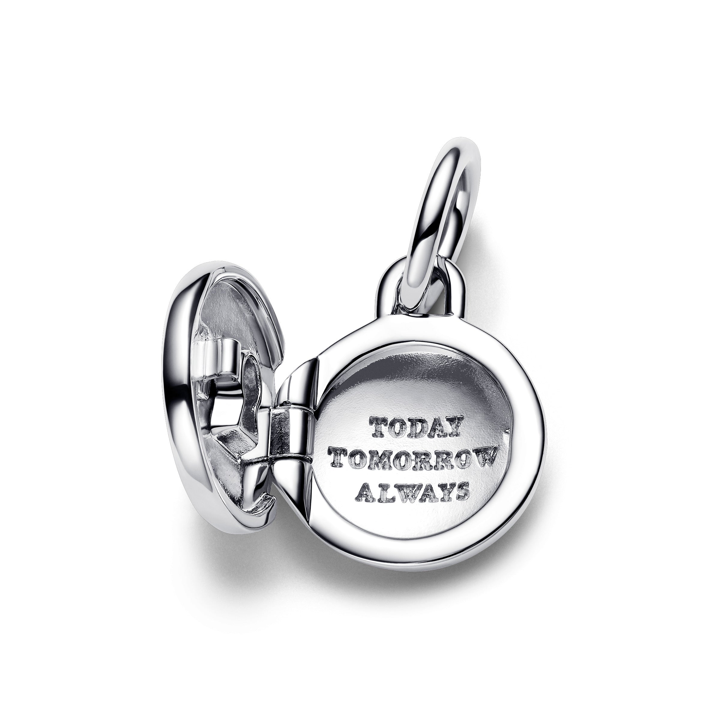 Pandora Te openen & graveerbare liefdesmedaillon hangende bedel zilver medallion - 793066C01