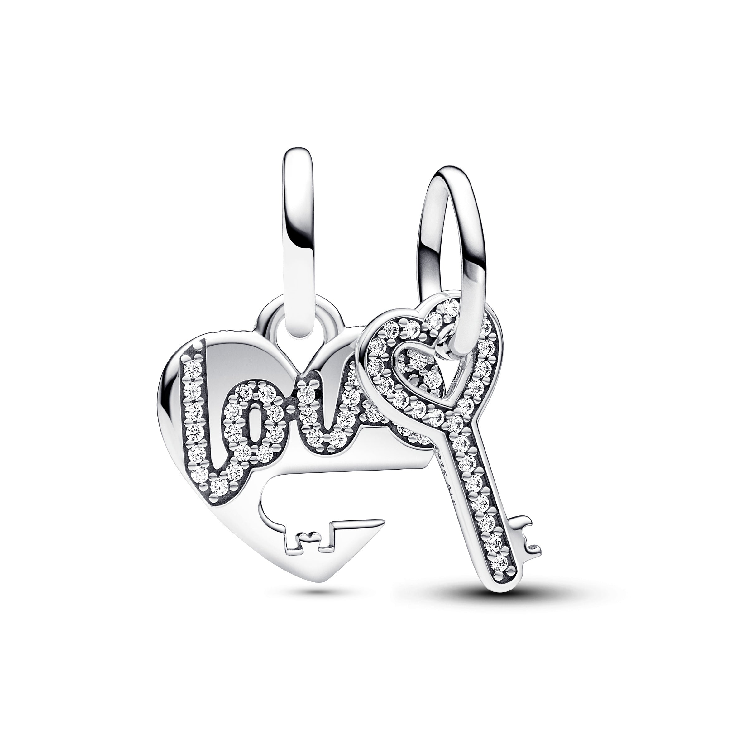 Pandora Deelbare hangende bedel hart & sleutel zilver - 793081C01