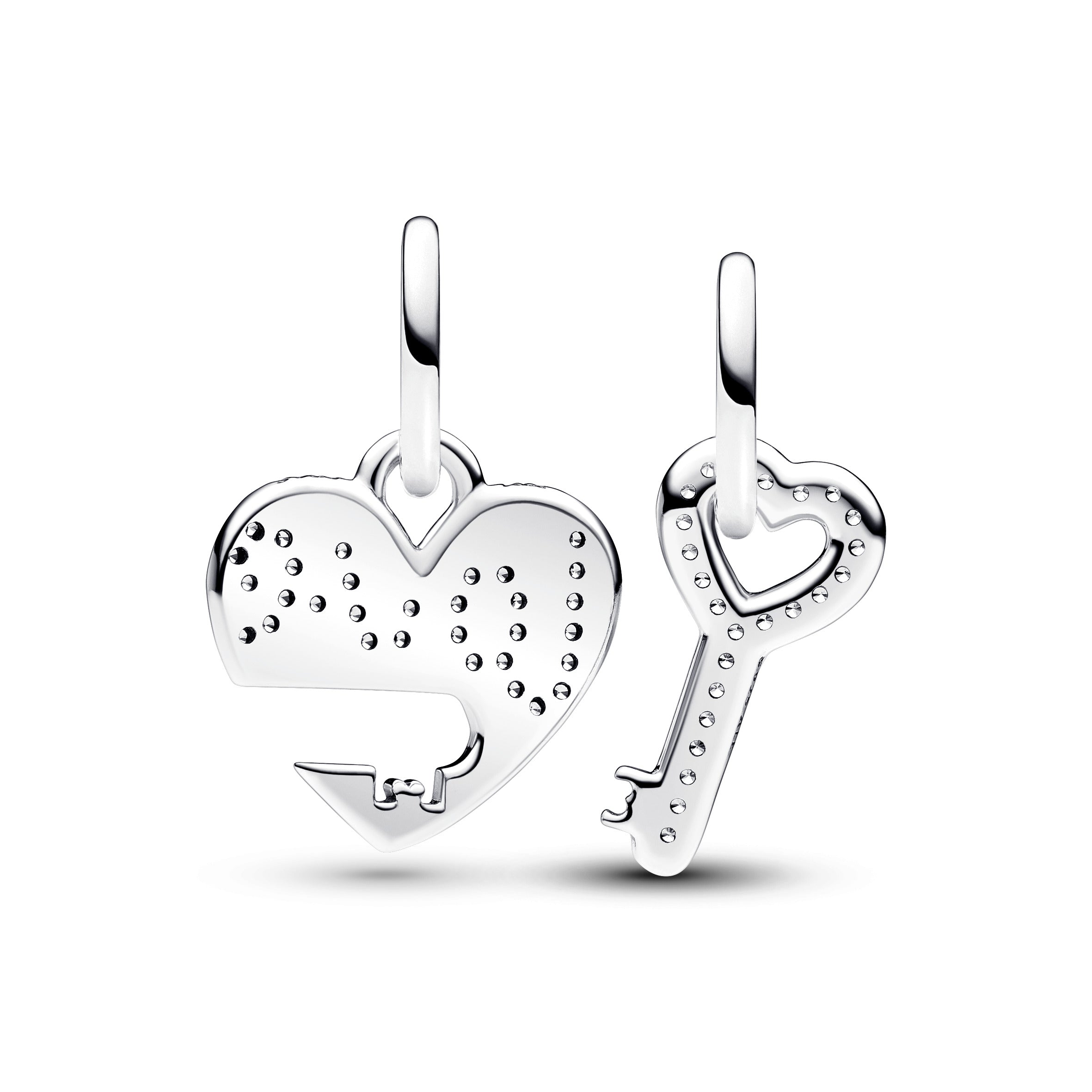 Pandora Deelbare hangende bedel hart & sleutel zilver - 793081C01