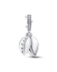 Pandora Witte Roos Sterling Zilver Dubbele Hangende Bedel 793200C01 - PansiteNederland.nl