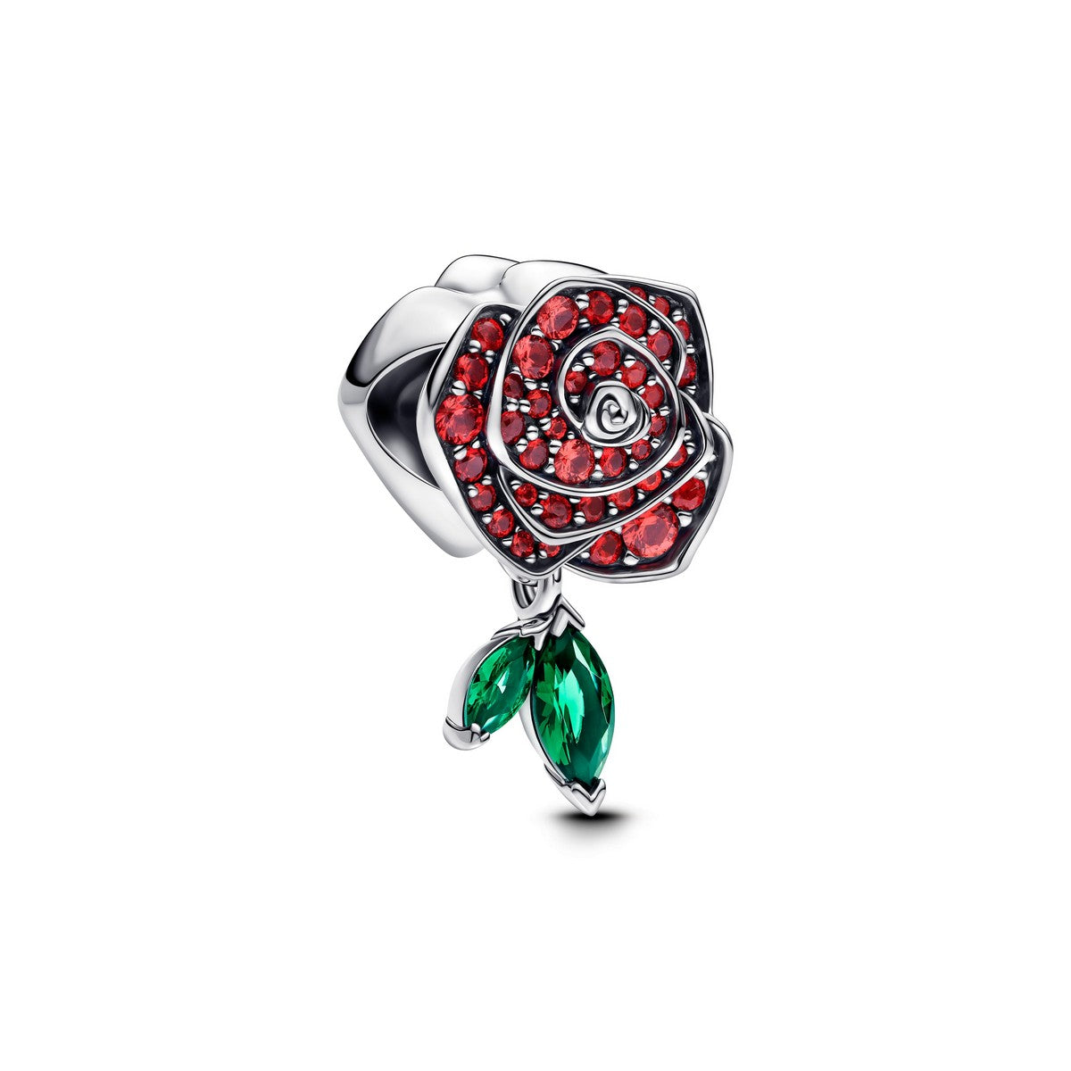 Pandora Sprankelende roos in bloei bedel zilver - 793201C02
