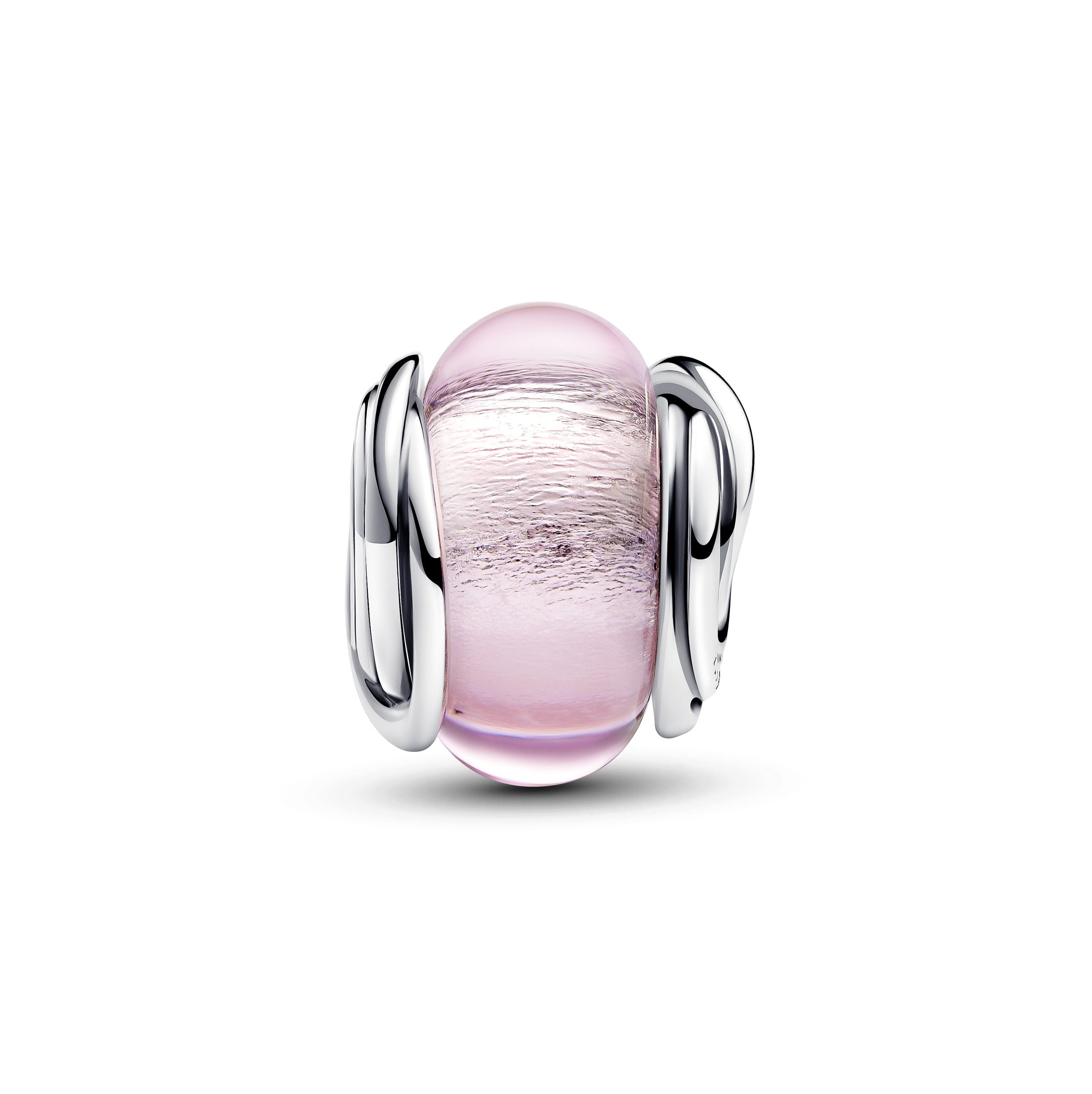 Pandora Omcirkelde roze muranoglazen bedel zilver - 793241C00
