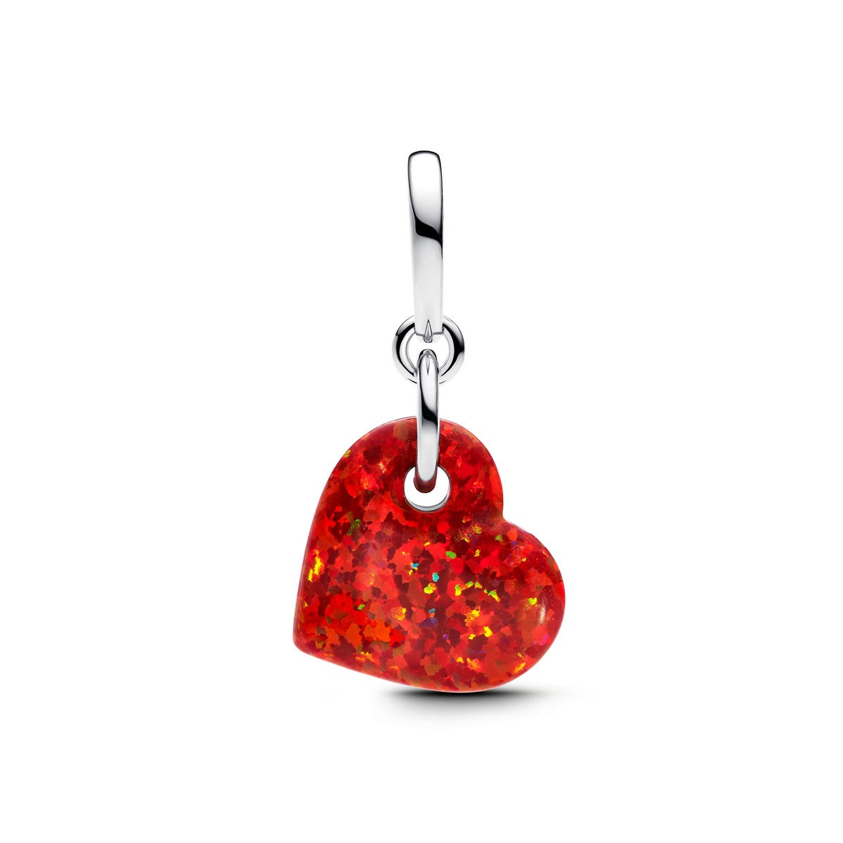 Pandora Opalescent Rood Hart Hangende Bedel zilver - 793348C01