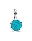 Pandora Turkooisblauwe Graveerbare Mini Medaillon Bedel 793388C01 - PansiteNederland.nl