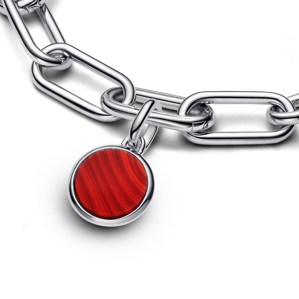 Pandora Rood Muranoglas Graveerbare Mini Medaillonbedel zilver medallion - 793389C01