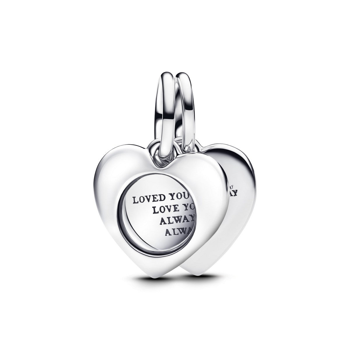 Pandora Graveerbaar Hart Vergrootglas Dubbele Hangende Bedel zilver - 793671C00
