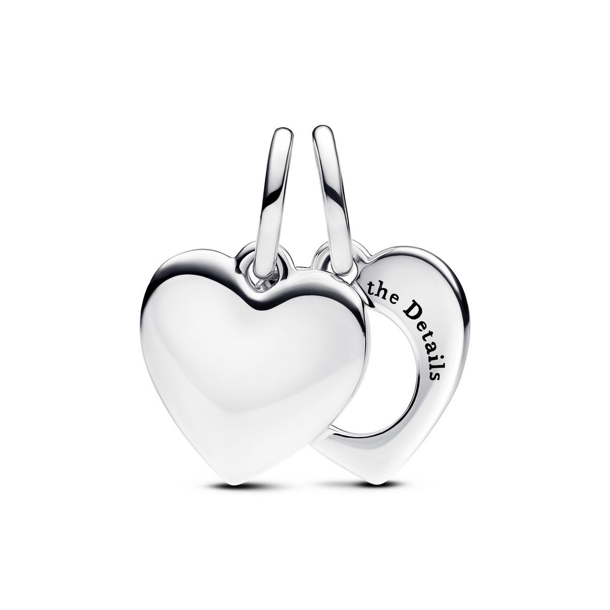 Pandora Graveerbaar Hart Vergrootglas Dubbele Hangende Bedel zilver - 793671C00