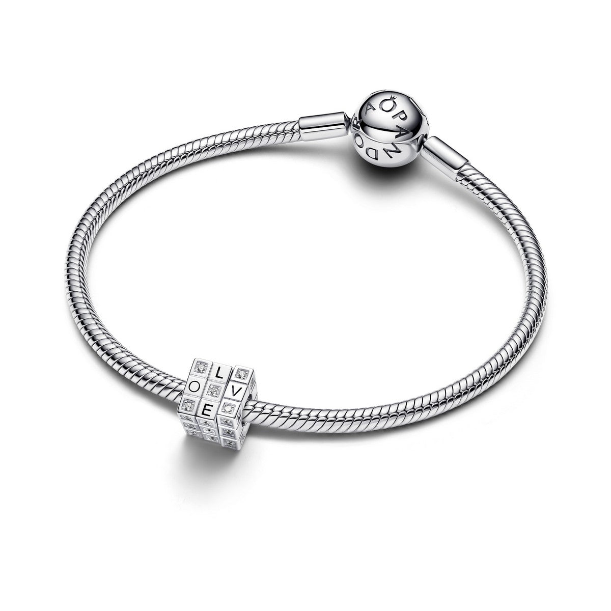 Pandora Beweegbare Speelgoedkubus Bedel zilver - 793672C01