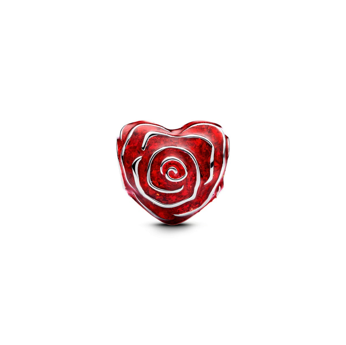 Pandora Roos Hart Bedel zilver rood - 793673C01