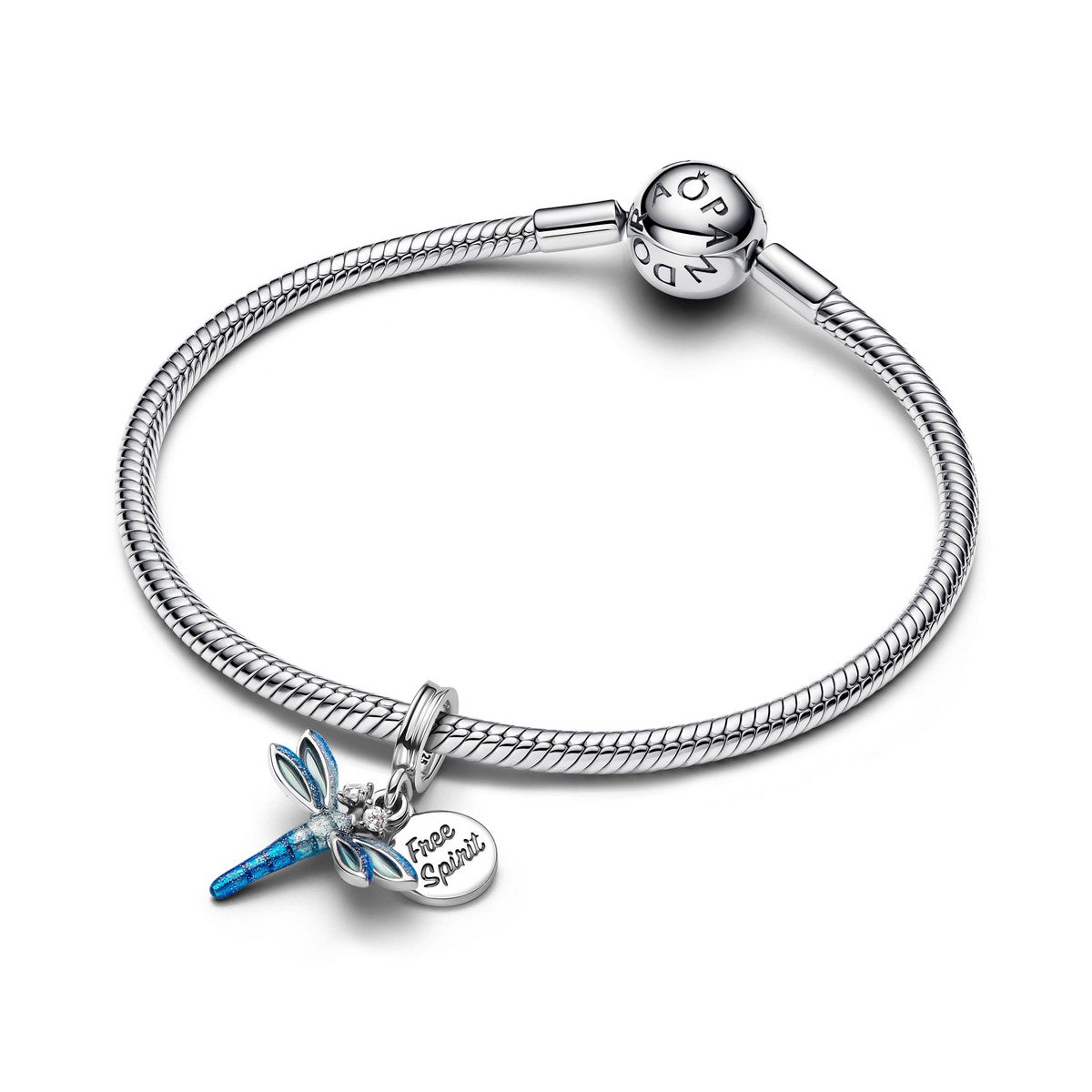 Pandora Dubbele hangende bedel met libel zilver - 793745C01