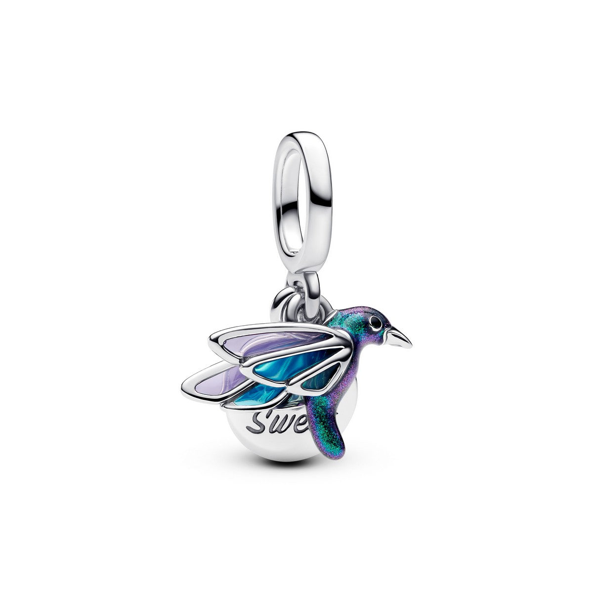 Pandora Kolibrie Dubbele Hangende Bedel zilver - 793746C01