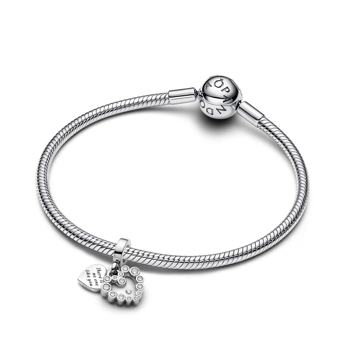 Pandora Sparkling Heart-dubbele hangende bedel zilver - 793765C01