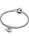 Pandora Sprankelend Hart Dubbele Hanger Bedel met Zirkonia - 793765C01 - PansiteNederland.nl