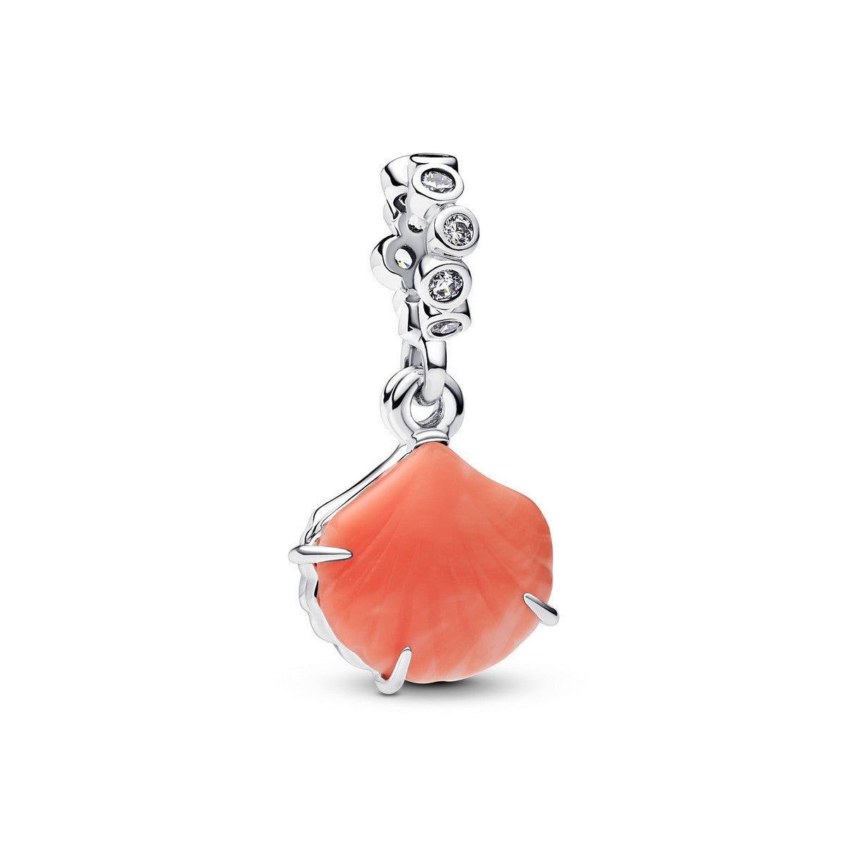 Pandora Koraalkleurige Schelp Dubbele Hangende Bedel zilver - 793821C01