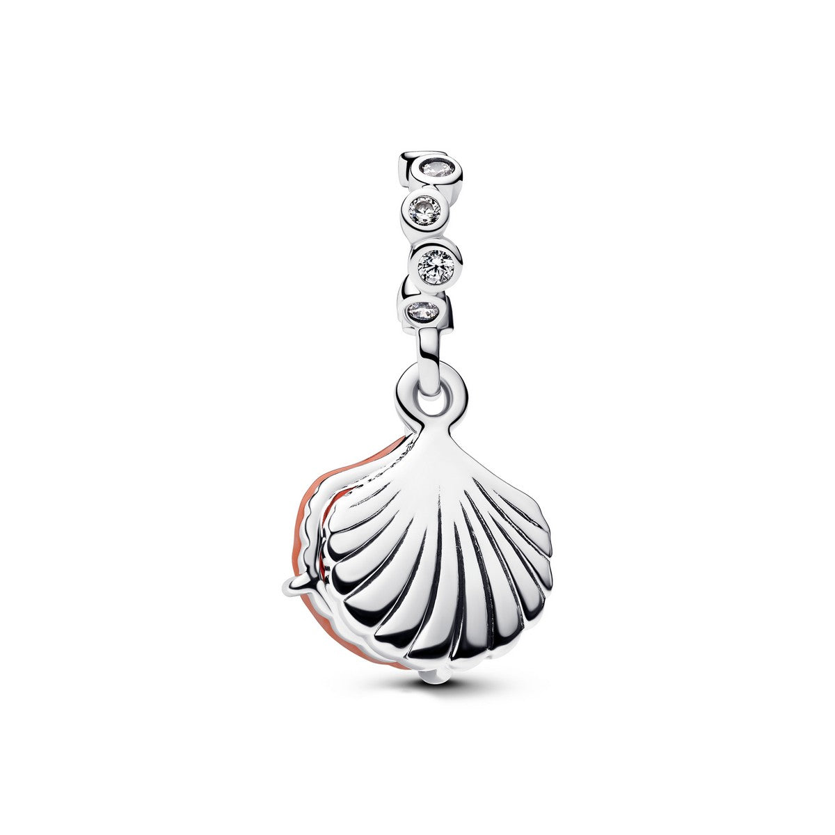 Pandora Koraalkleurige Schelp Dubbele Hangende Bedel zilver - 793821C01