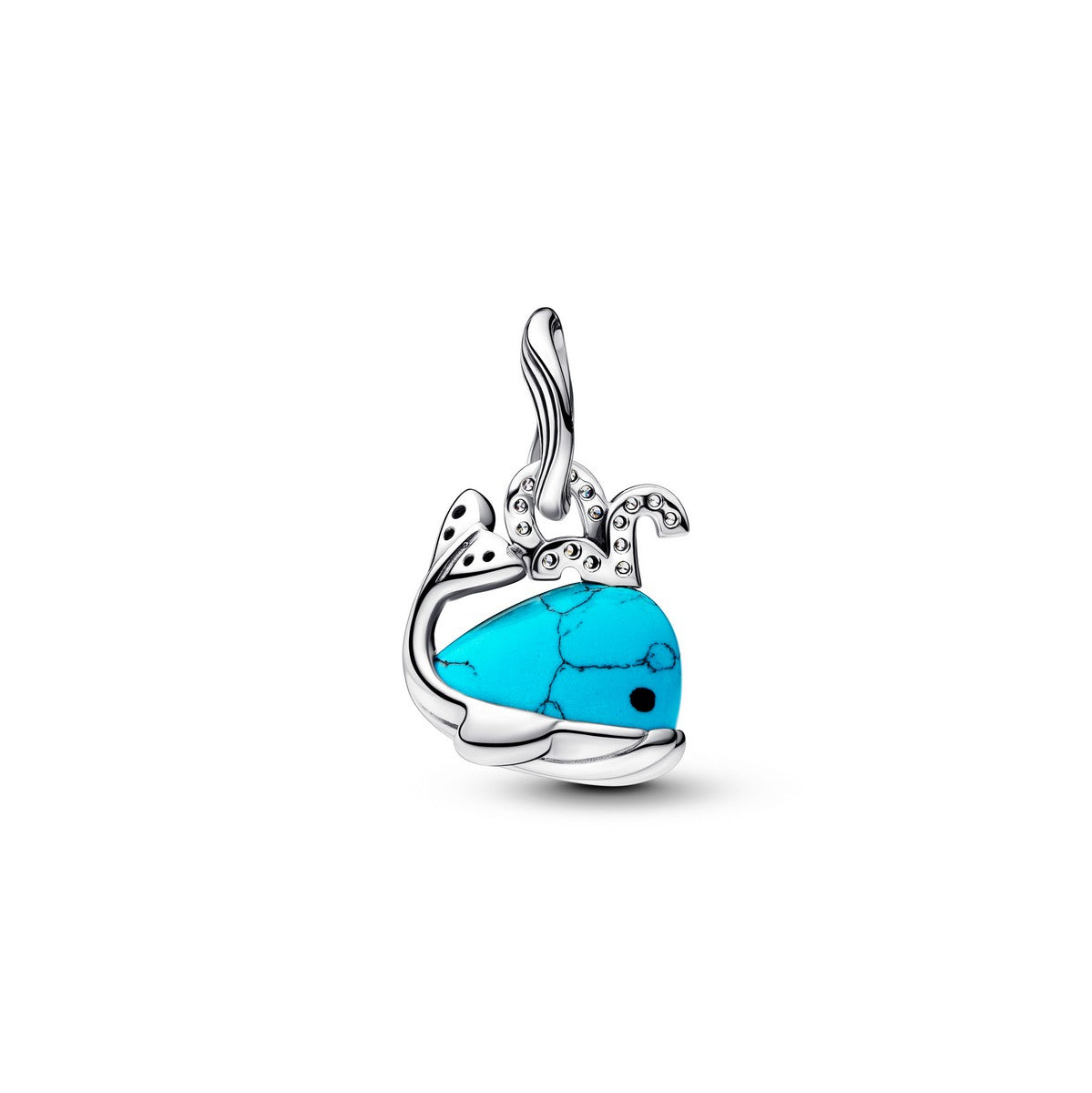 Pandora Turquoise Walvis Hangende Bedel zilver - 793822C01