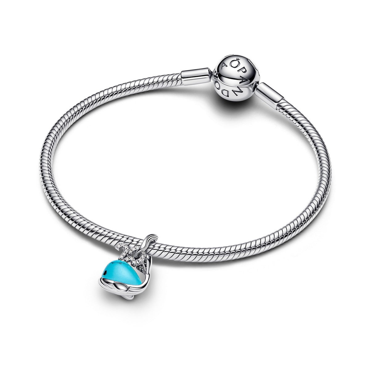 Pandora Turquoise Walvis Hangende Bedel zilver - 793822C01