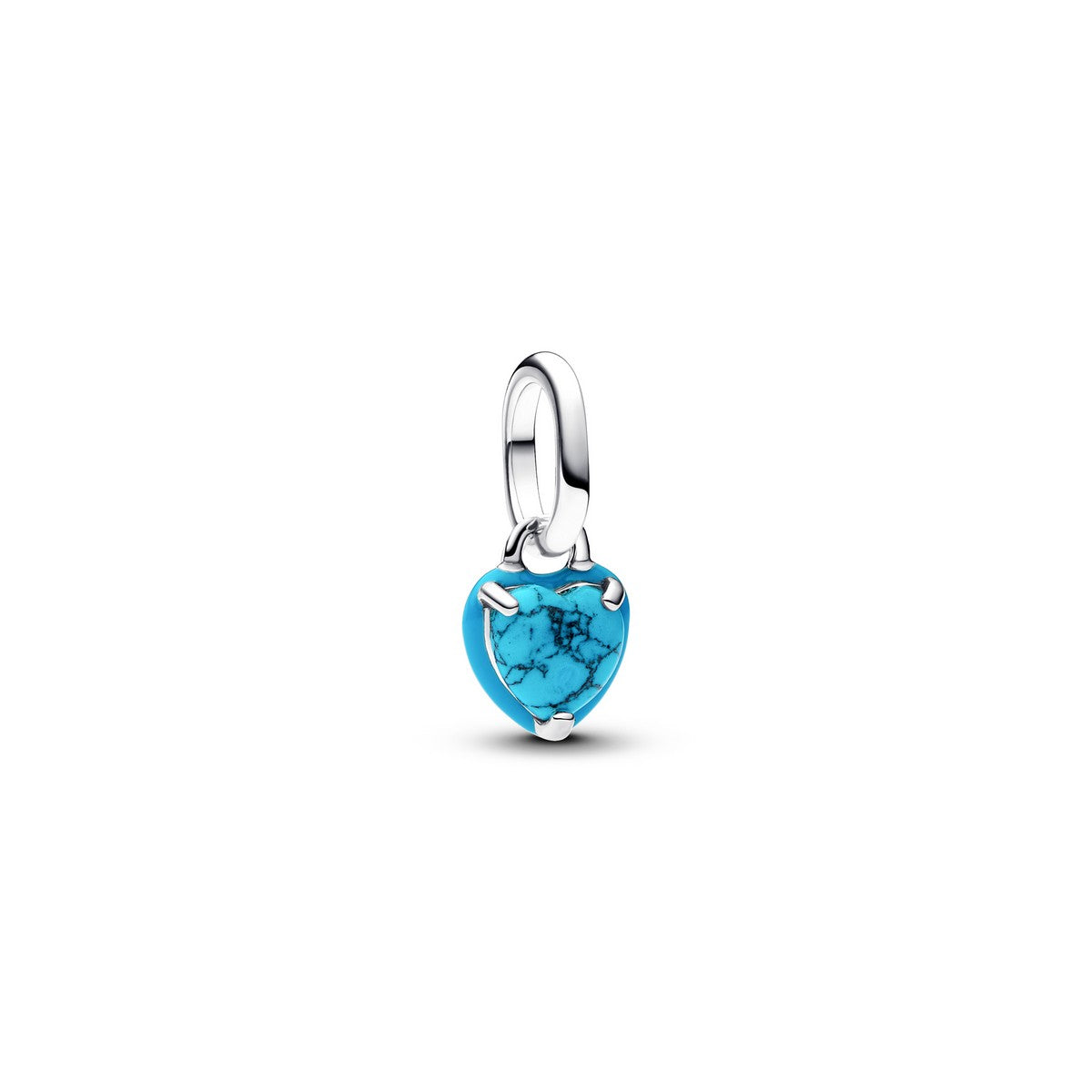 Pandora Turkoois Hart Mini Hangende Bedel zilver - 793827C01