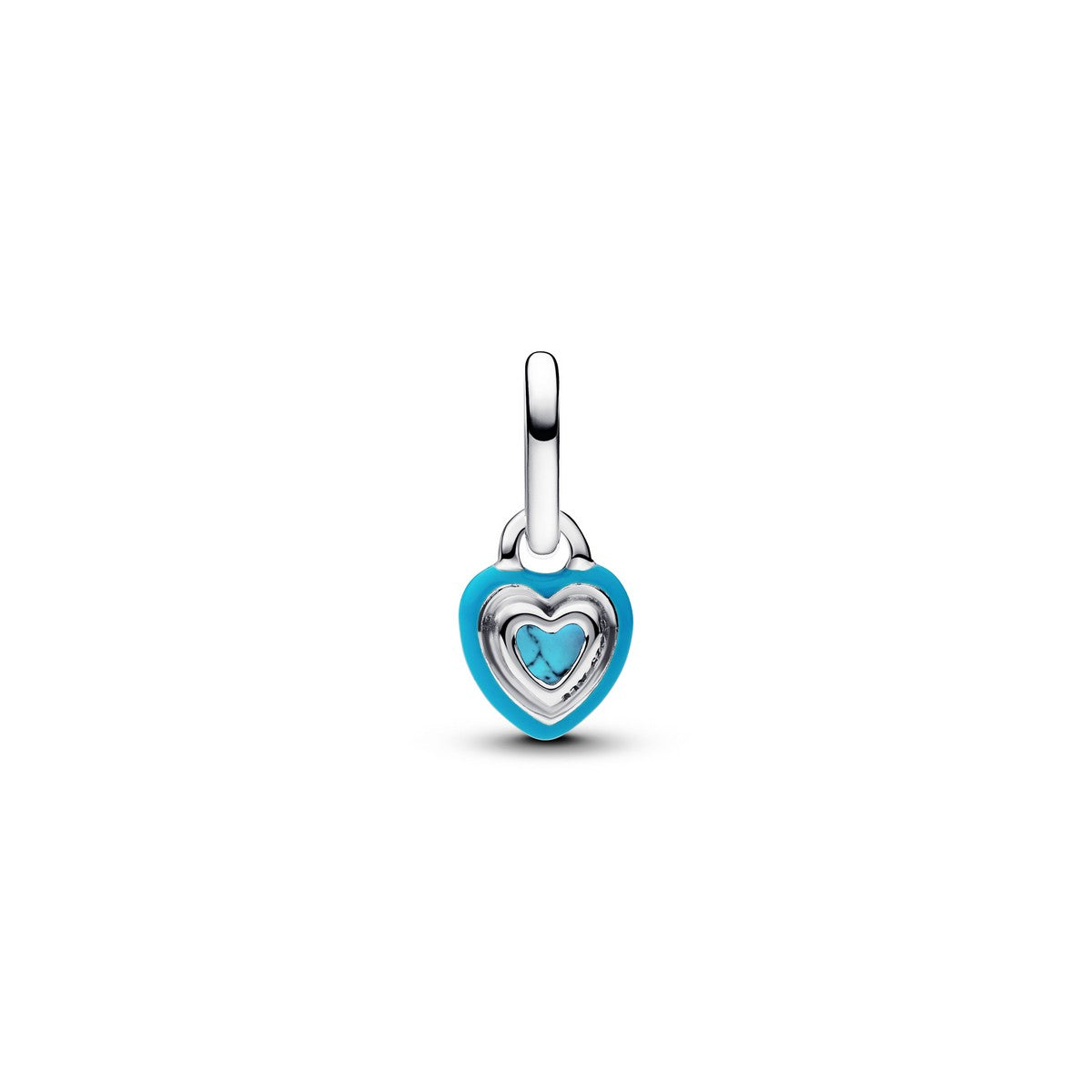 Pandora Turkoois Hart Mini Hangende Bedel zilver - 793827C01