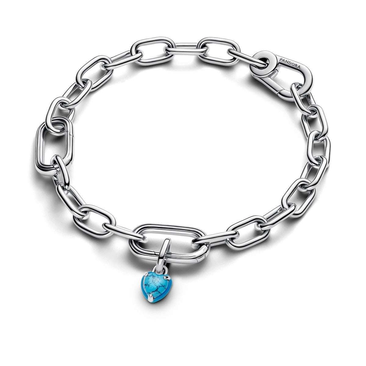 Pandora Turkoois Hart Mini Hangende Bedel zilver - 793827C01