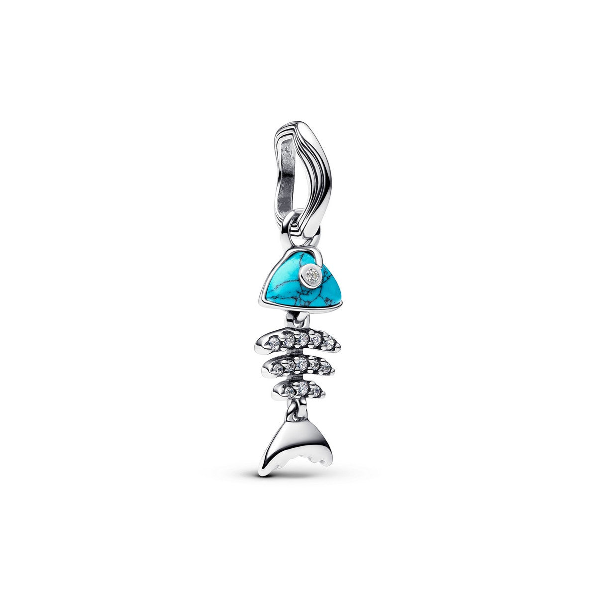 Pandora Turkooisblauwe Visgraat Hangende Bedel zilver - 793894C01