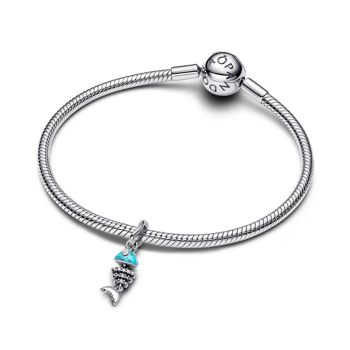Pandora Turkooisblauwe Visgraat Hangende Bedel zilver - 793894C01
