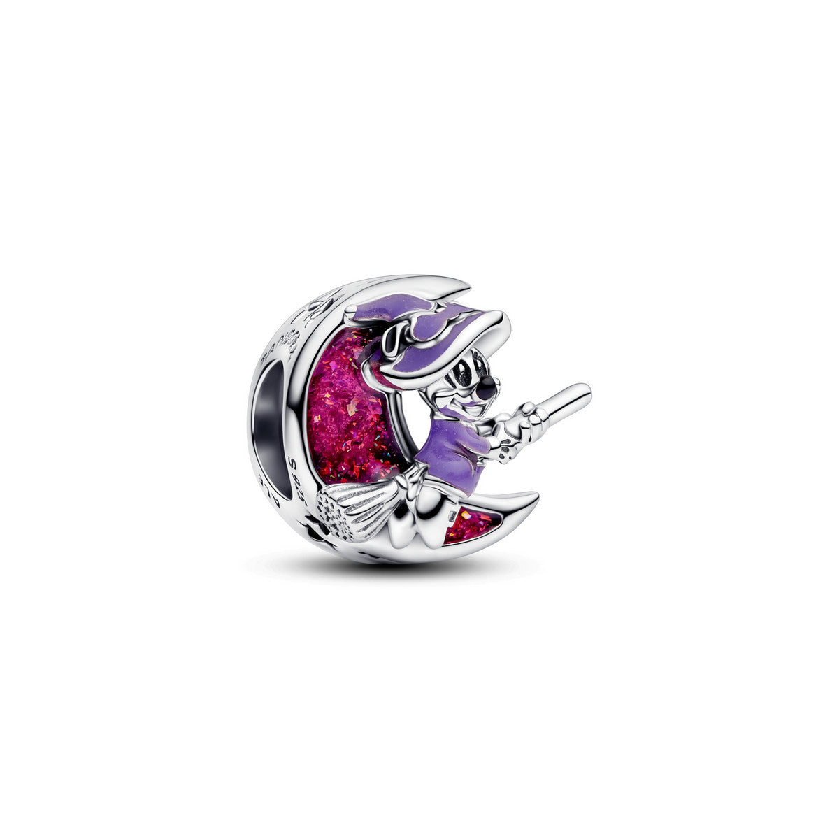 Pandora Disney Minnie Mouse & Maan Charm Zilver met Glitter Emaille 793981C01